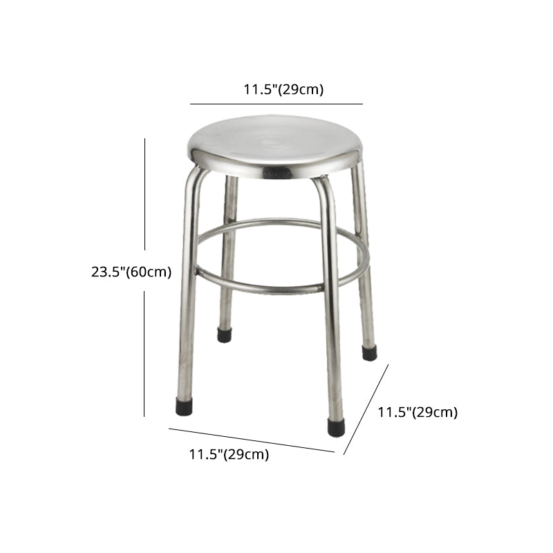 Taburete de bar de acero inoxidable de estilo industrial, asiento redondo, taburete para cocina