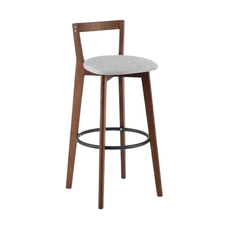Simple Brown Wood Barstool Nordic Indoor Tall Stool with Upholstered