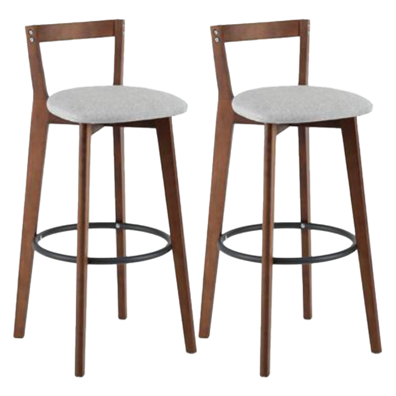 Simple Brown Wood Barstool Nordic Indoor Tall Stool with Upholstered