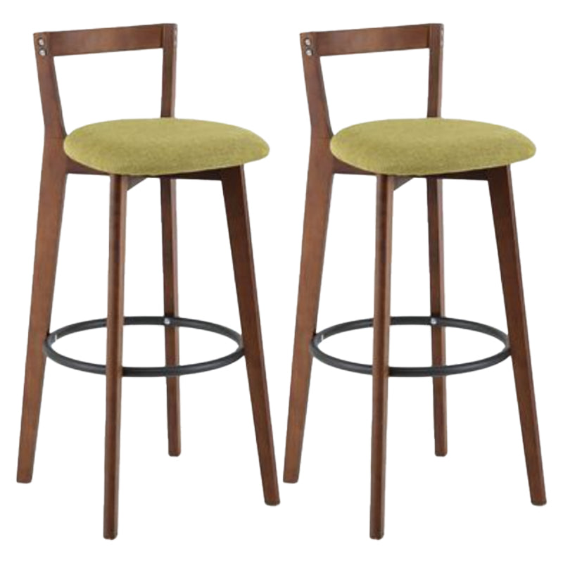 Simple Brown Wood Barstool Nordic Indoor Tall Stool with Upholstered