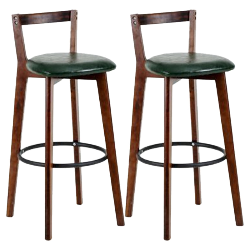 Simple Brown Wood Barstool Nordic Indoor Tall Stool with Upholstered
