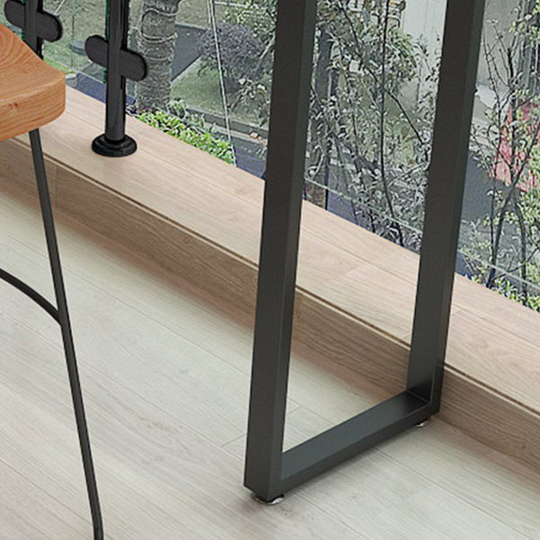 Table du bistrot en bois brun moderne avec table rectangle top trestle noir, seule table