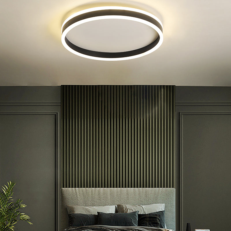 Luminaires de plafond encastrés de simplicité de lumière montée par plafond noir de LED pour le salon
