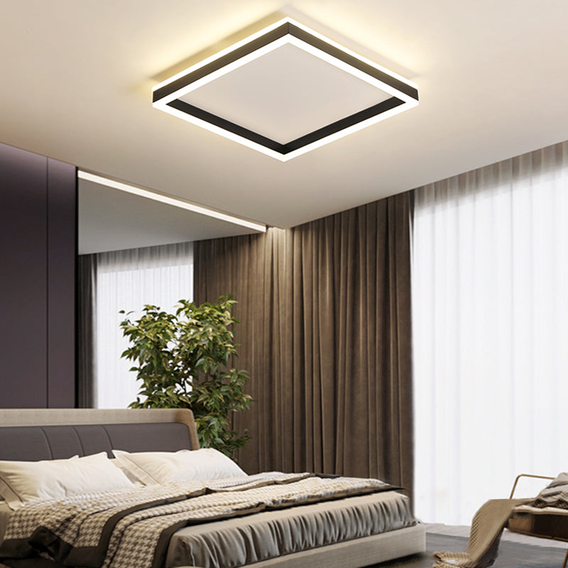 Luminaires de plafond encastrés de simplicité de lumière montée par plafond noir de LED pour le salon