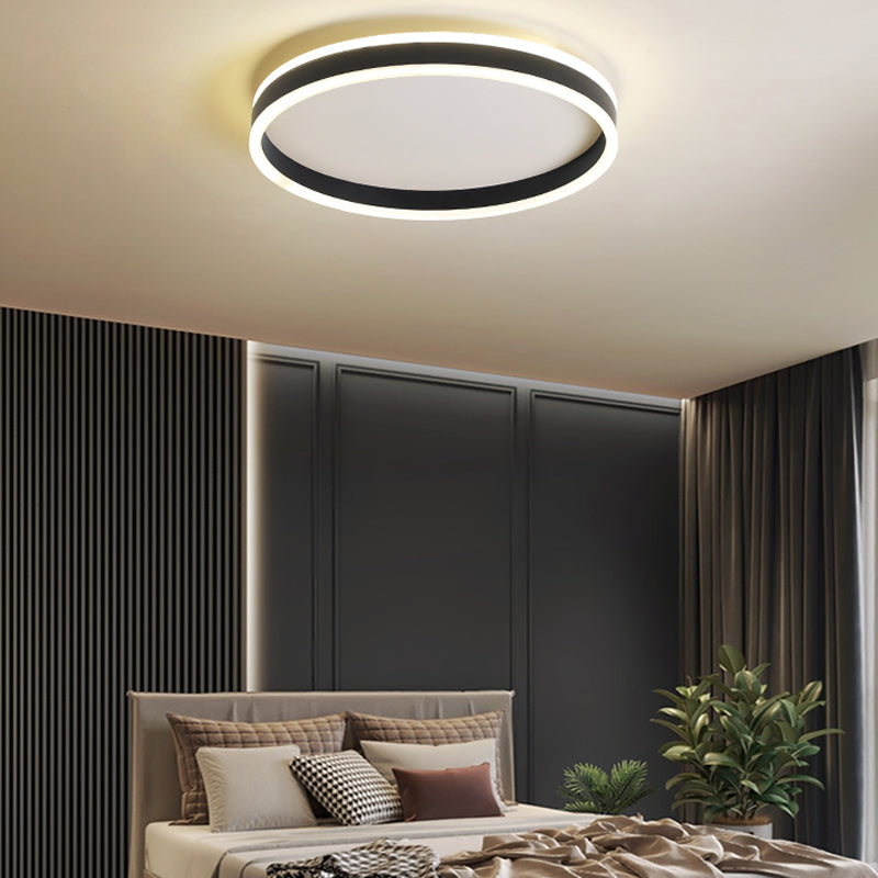 Luminaires de plafond encastrés de simplicité de lumière montée par plafond noir de LED pour le salon