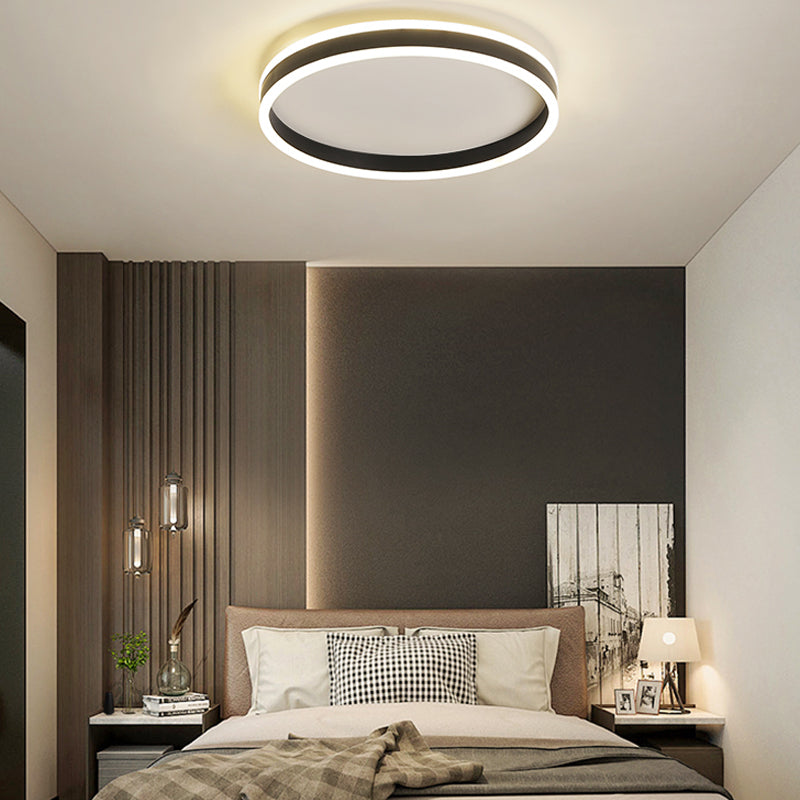 Luminaires de plafond encastrés de simplicité de lumière montée par plafond noir de LED pour le salon
