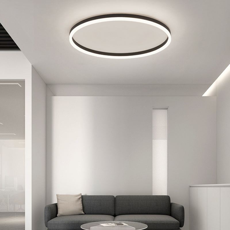 Luminaires de plafond encastrés de simplicité noire de lumière montée par plafond de LED pour le salon