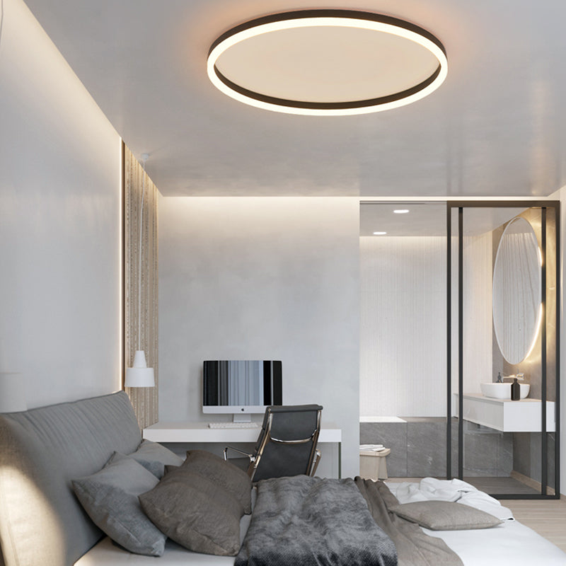 Luminaires de plafond encastrés de simplicité noire de lumière montée par plafond de LED pour le salon