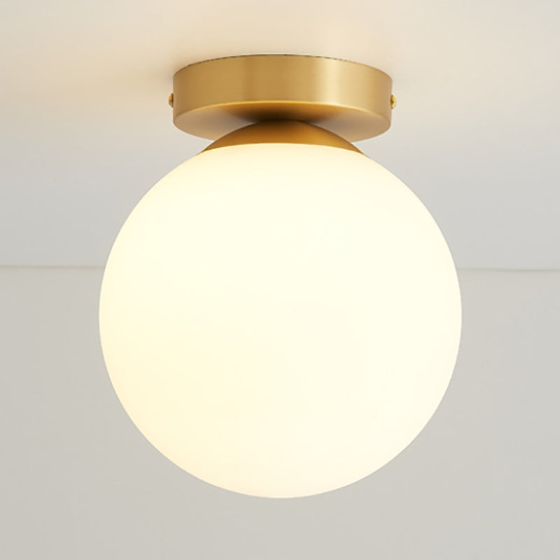 Plafonnier monté sur allée, plafonnier de style simple avec abat-jour en verre