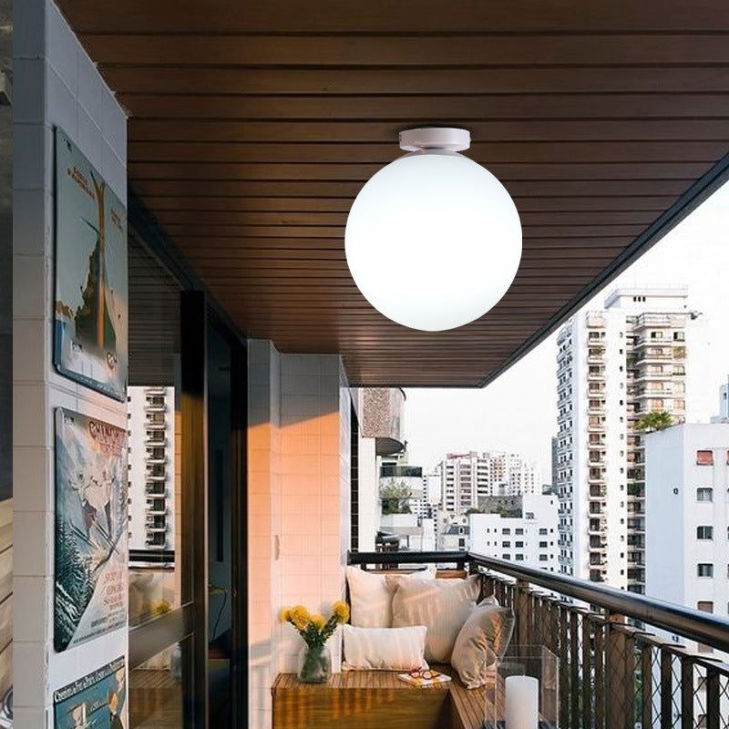 Plafonnier monté sur allée, plafonnier de style simple avec abat-jour en verre