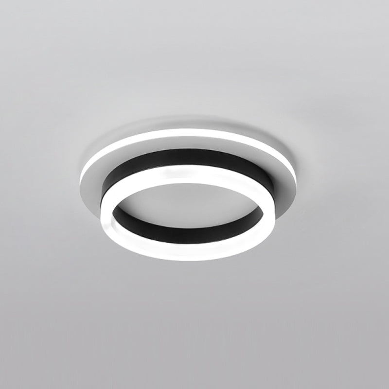 Plafonnier LED rond noir, luminaire de plafond Simple et affleurant pour le salon