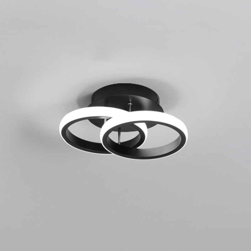 Plafonnier LED rond noir, luminaire de plafond Simple et affleurant pour le salon