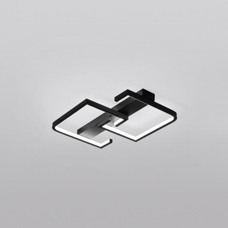Plafonnier LED rond noir, luminaire de plafond Simple et affleurant pour le salon
