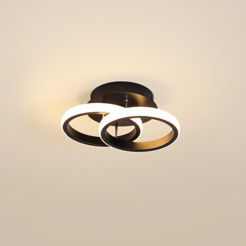 Plafonnier LED rond noir, luminaire de plafond Simple et affleurant pour le salon
