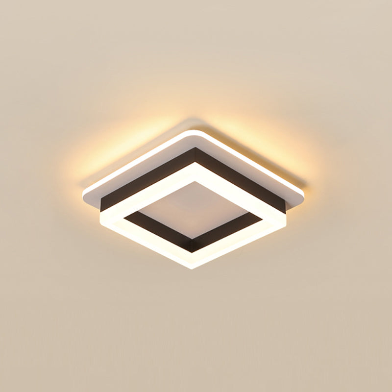 Plafonnier LED rond noir, luminaire de plafond Simple et affleurant pour le salon