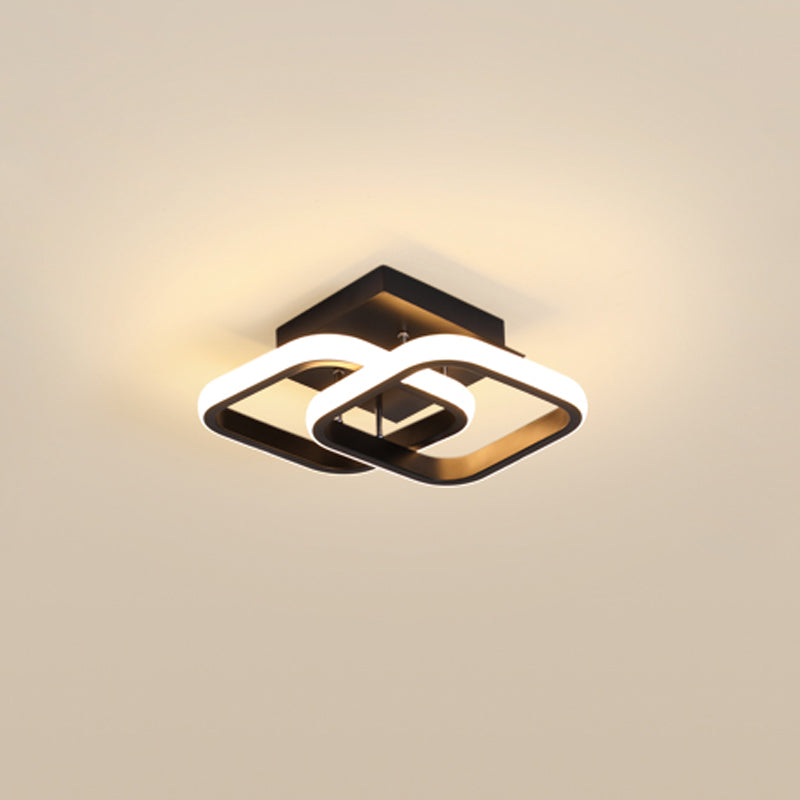 Plafonnier LED rond noir, luminaire de plafond Simple et affleurant pour le salon