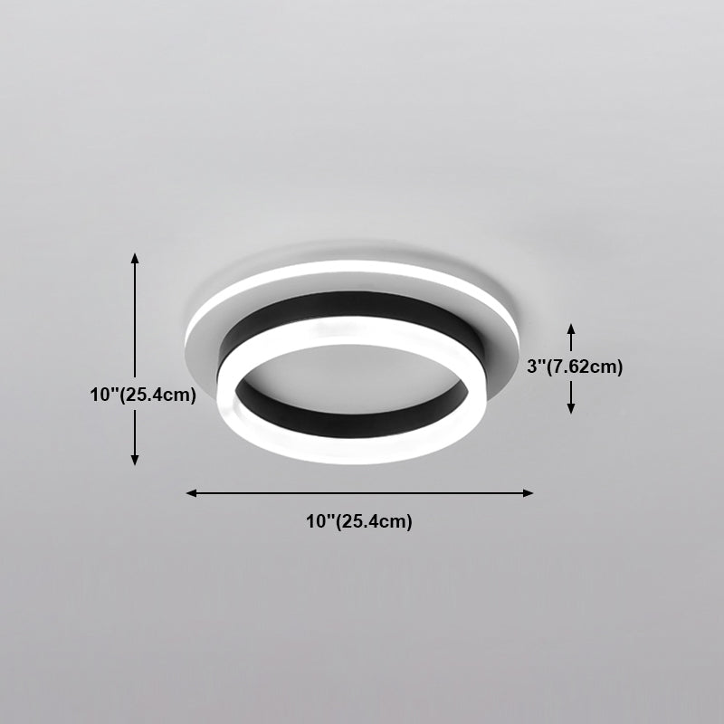 Plafonnier LED rond noir, luminaire de plafond Simple et affleurant pour le salon