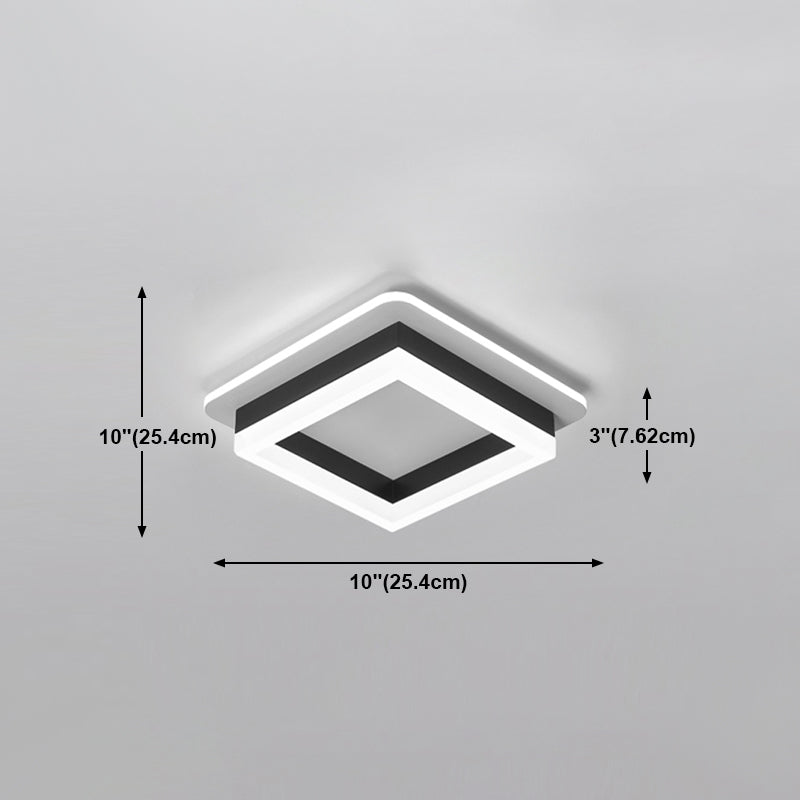 Plafonnier LED rond noir, luminaire de plafond Simple et affleurant pour le salon