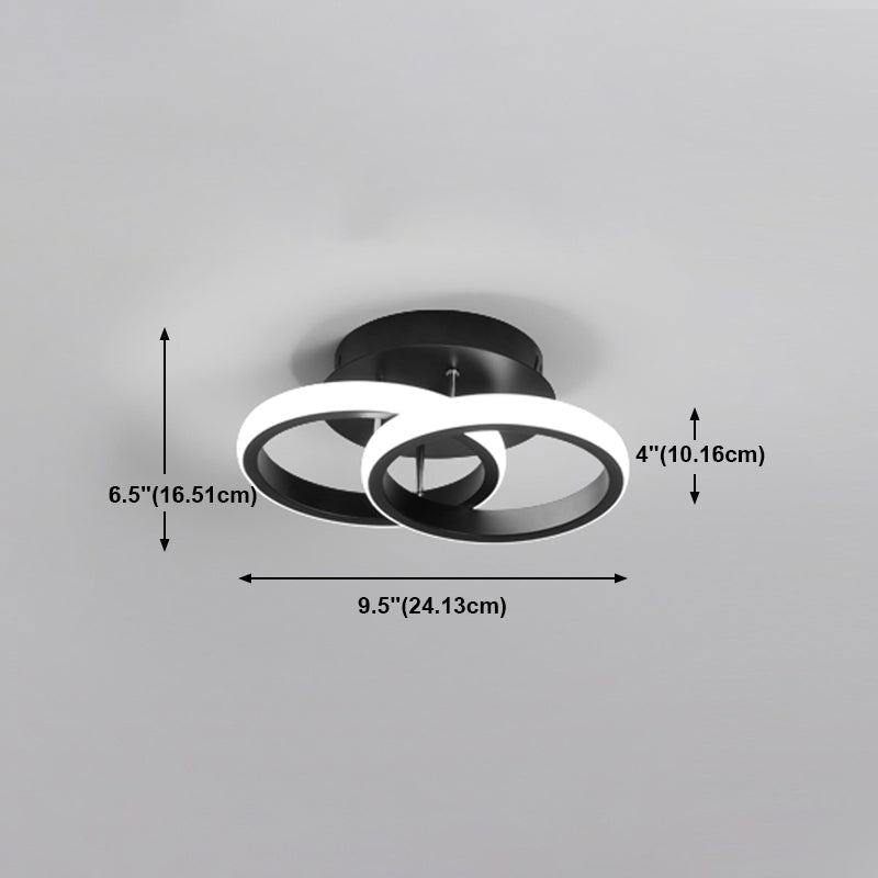 Plafonnier LED rond noir, luminaire de plafond Simple et affleurant pour le salon