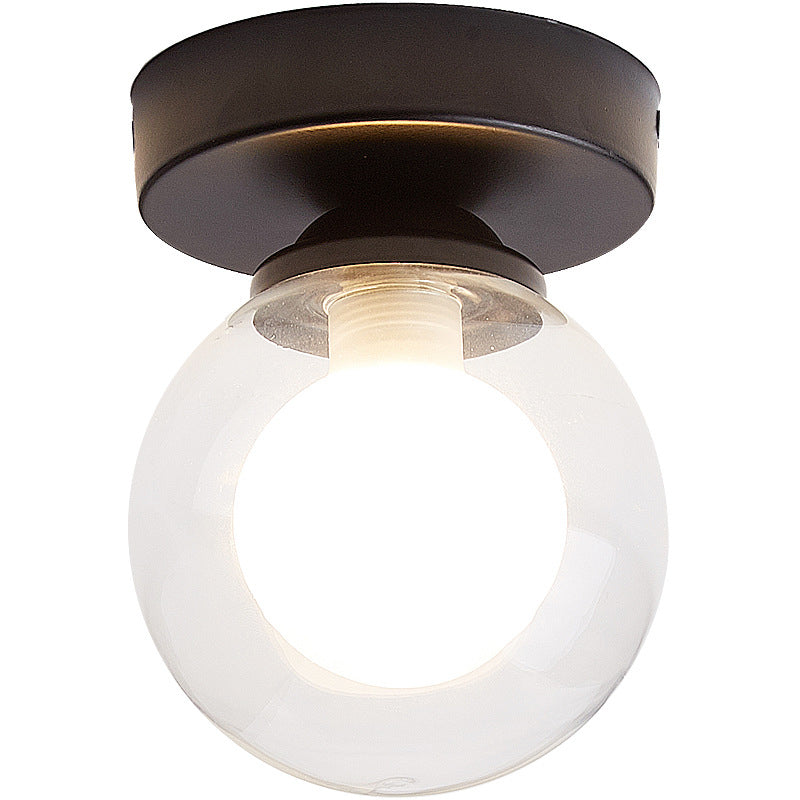 Plafonnier encastré pour allée, plafonnier de style moderne avec abat-jour rond en verre