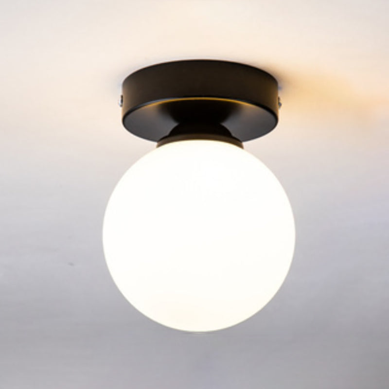 Plafonnier encastré pour allée, plafonnier de style moderne avec abat-jour rond en verre