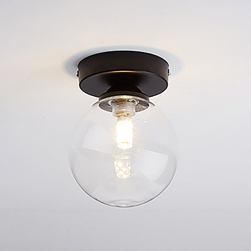 Plafonnier encastré pour allée, plafonnier de style moderne avec abat-jour rond en verre