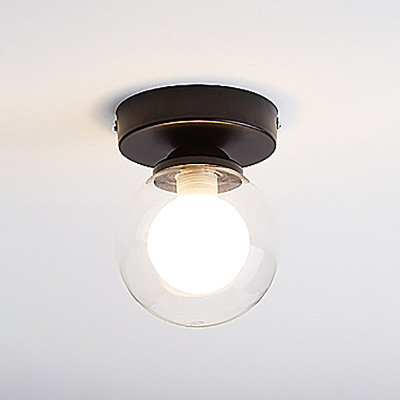 Plafonnier encastré pour allée, plafonnier de style moderne avec abat-jour rond en verre