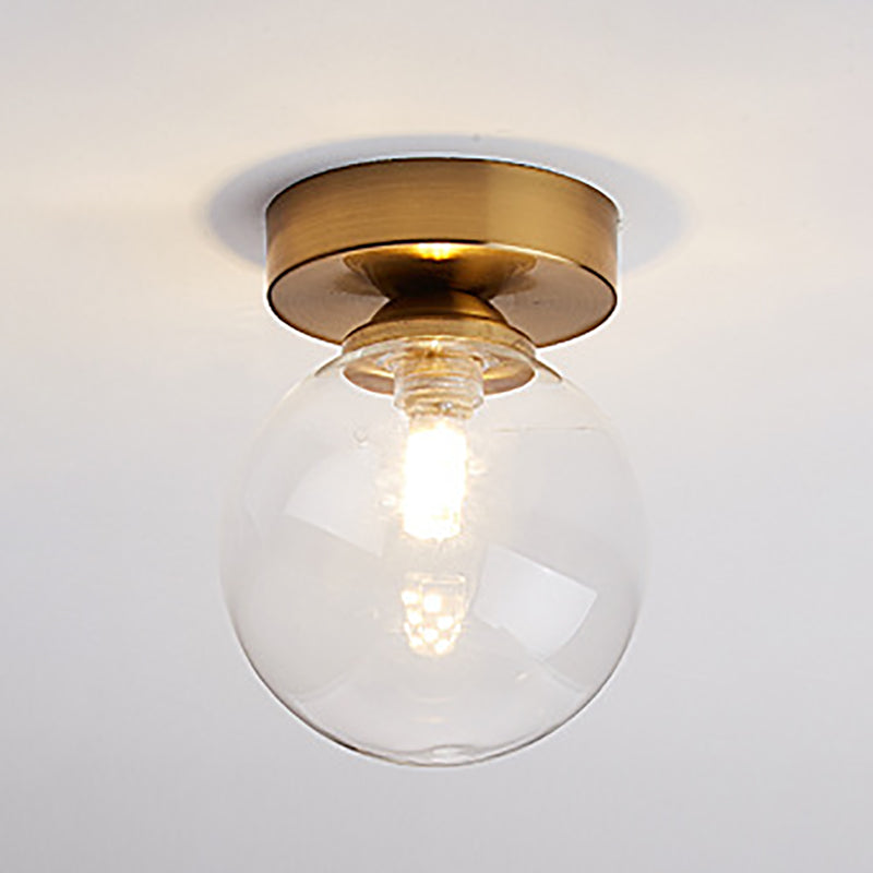 Plafonnier encastré pour allée, plafonnier de style moderne avec abat-jour rond en verre