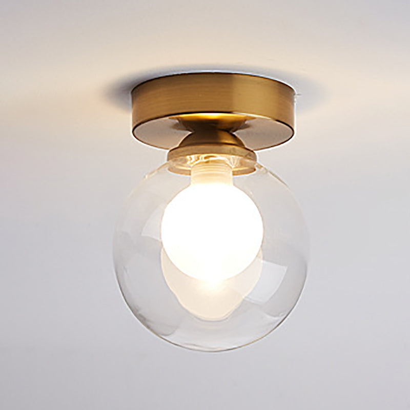 Plafonnier encastré pour allée, plafonnier de style moderne avec abat-jour rond en verre