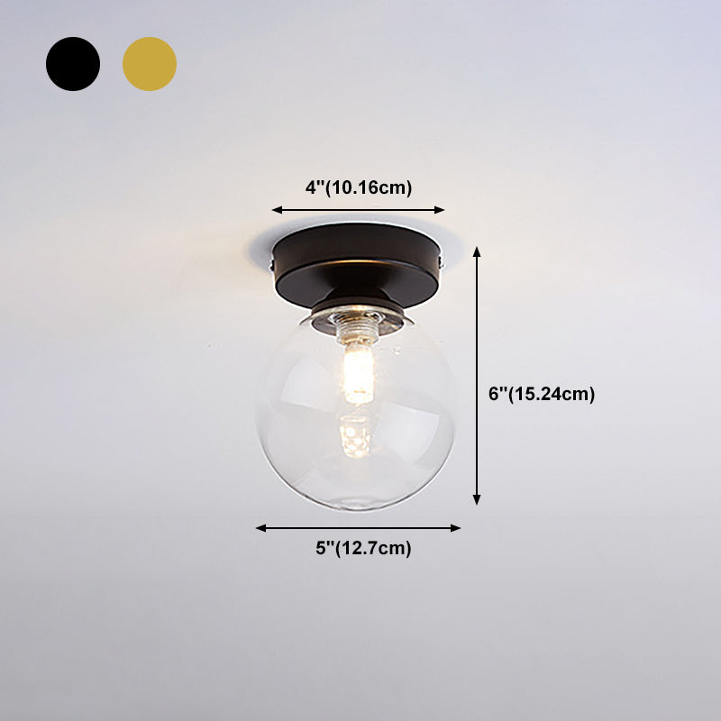 Plafonnier encastré pour allée, plafonnier de style moderne avec abat-jour rond en verre