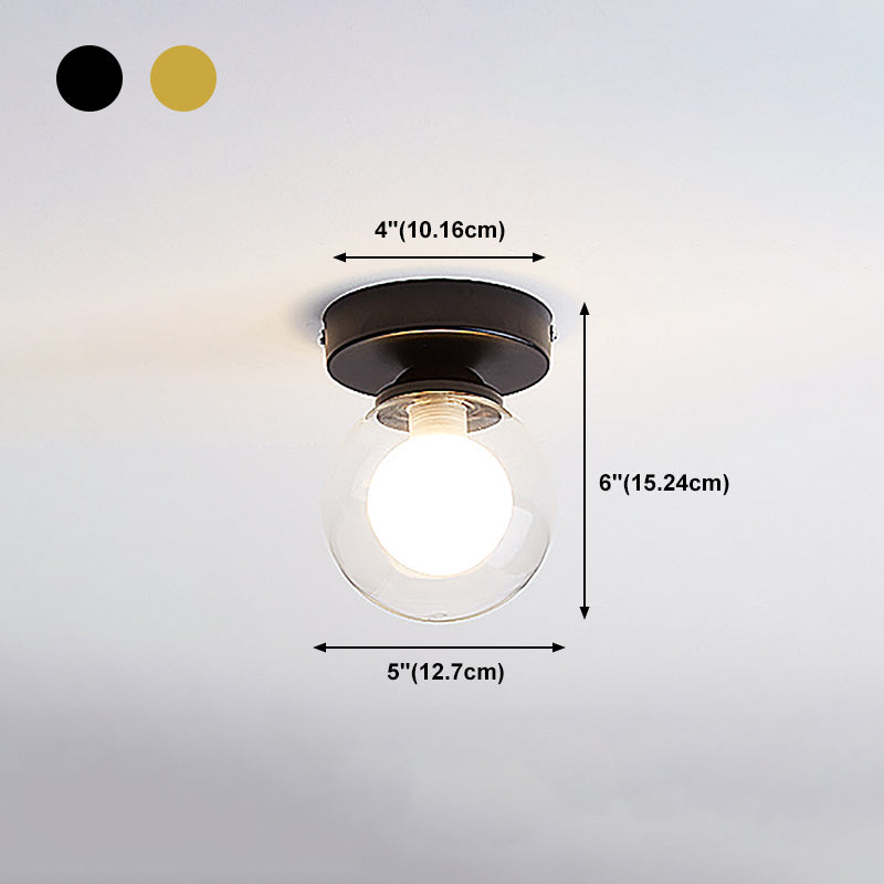 Plafonnier encastré pour allée, plafonnier de style moderne avec abat-jour rond en verre
