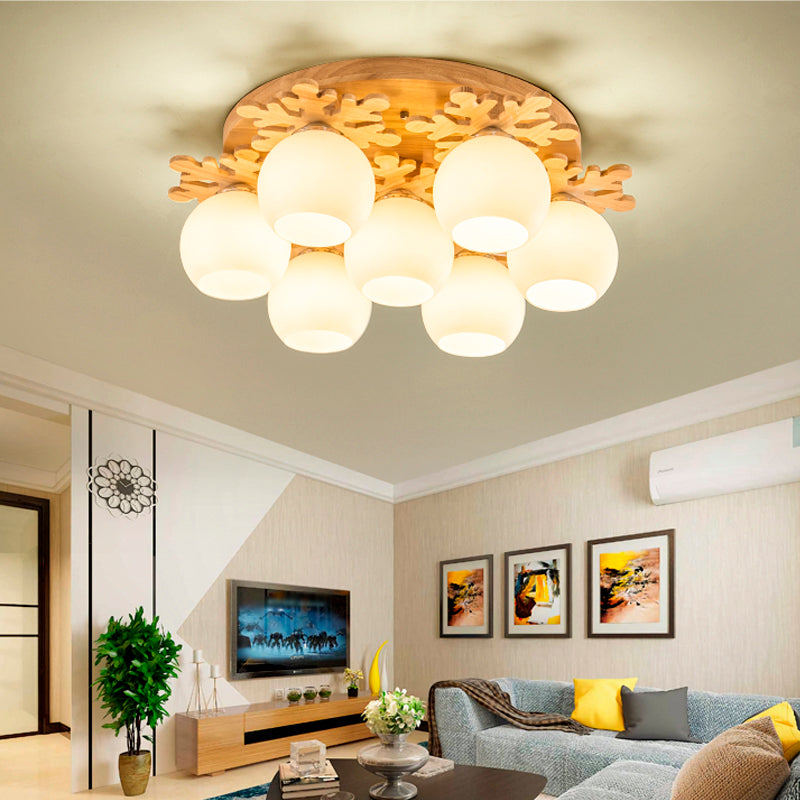 Minimalist Ball Shape Ceiling Light Fixture Glass Bedroom Ceiling Mount Lamp Fixture