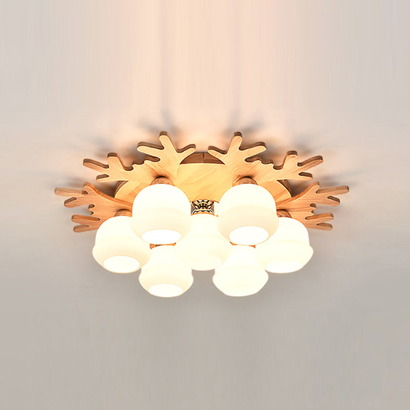 Minimalist Ball Shape Ceiling Light Fixture Glass Bedroom Ceiling Mount Lamp Fixture