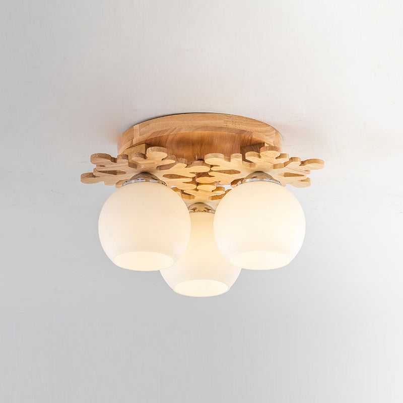 Minimalist Ball Shape Ceiling Light Fixture Glass Bedroom Ceiling Mount Lamp Fixture