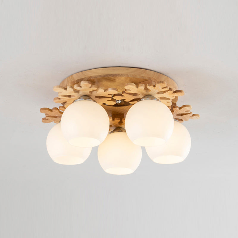Minimalist Ball Shape Ceiling Light Fixture Glass Bedroom Ceiling Mount Lamp Fixture