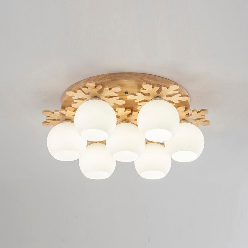Minimalist Ball Shape Ceiling Light Fixture Glass Bedroom Ceiling Mount Lamp Fixture