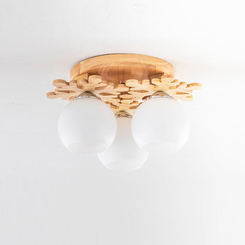 Minimalist Ball Shape Ceiling Light Fixture Glass Bedroom Ceiling Mount Lamp Fixture