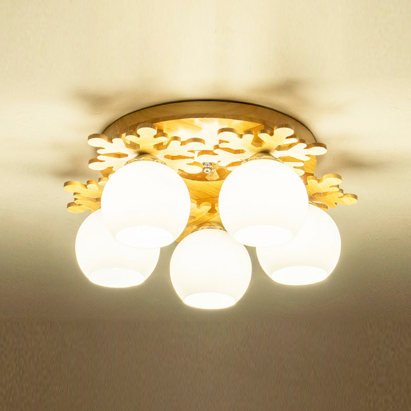 Luminaire de plafond en forme de boule minimaliste, luminaire de plafond en verre pour chambre à coucher