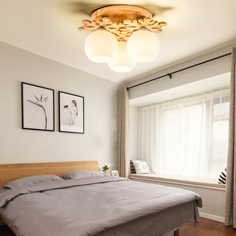 Minimalist Ball Shape Ceiling Light Fixture Glass Bedroom Ceiling Mount Lamp Fixture