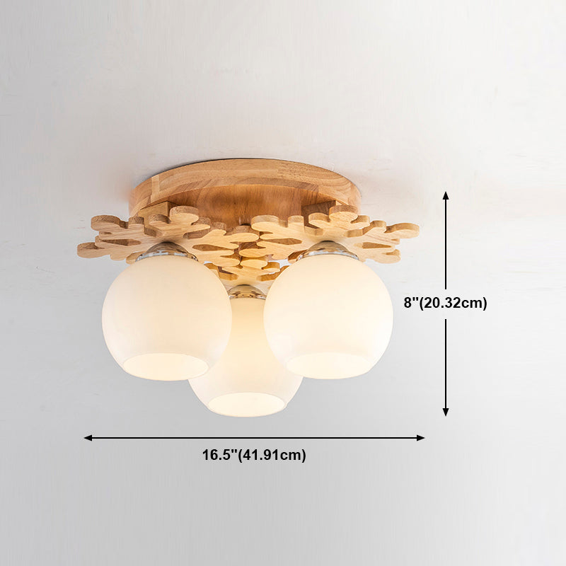 Minimalist Ball Shape Ceiling Light Fixture Glass Bedroom Ceiling Mount Lamp Fixture