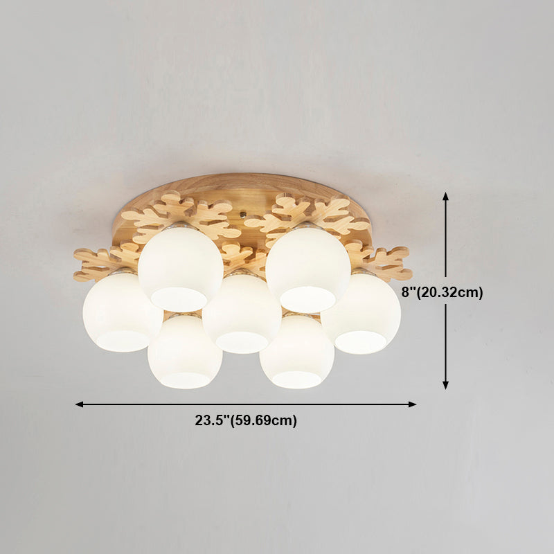 Minimalist Ball Shape Ceiling Light Fixture Glass Bedroom Ceiling Mount Lamp Fixture
