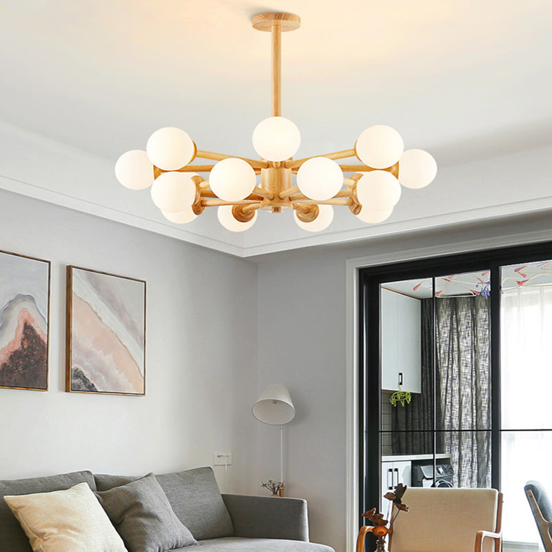 Multi-Light Chandelier Light Fixture Modern Style Ball Shape Glass Pendant Lamp