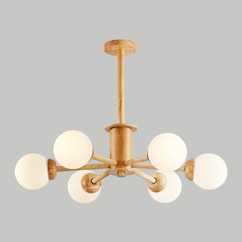 Multi-Light Chandelier Light Fixture Modern Style Ball Shape Glass Pendant Lamp