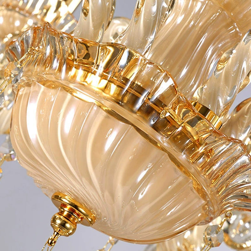 Crystal Hanging Chandelier Candle Shape Chandelier Lighting for Living Room