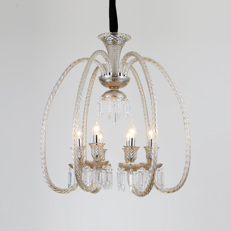 Rustic Style Chandelier Light Fixture Crystal Candlestick Hanging Chandelier