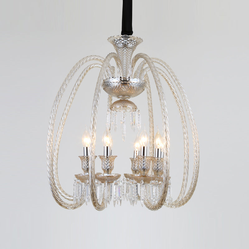 Rustic Style Chandelier Light Fixture Crystal Candlestick Hanging Chandelier