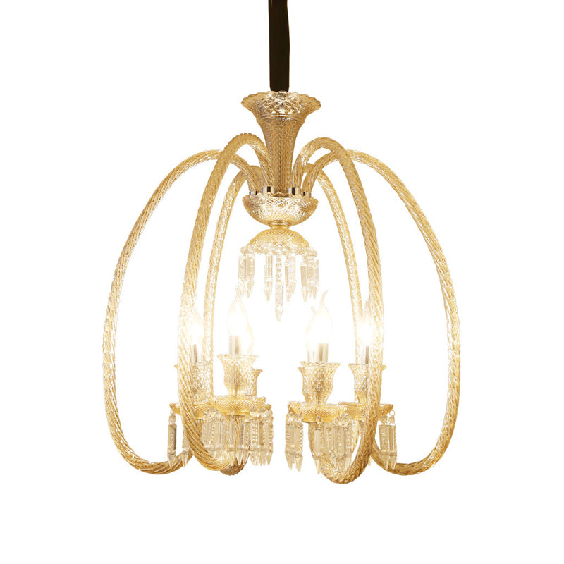 Rustic Style Chandelier Light Fixture Crystal Candlestick Hanging Chandelier