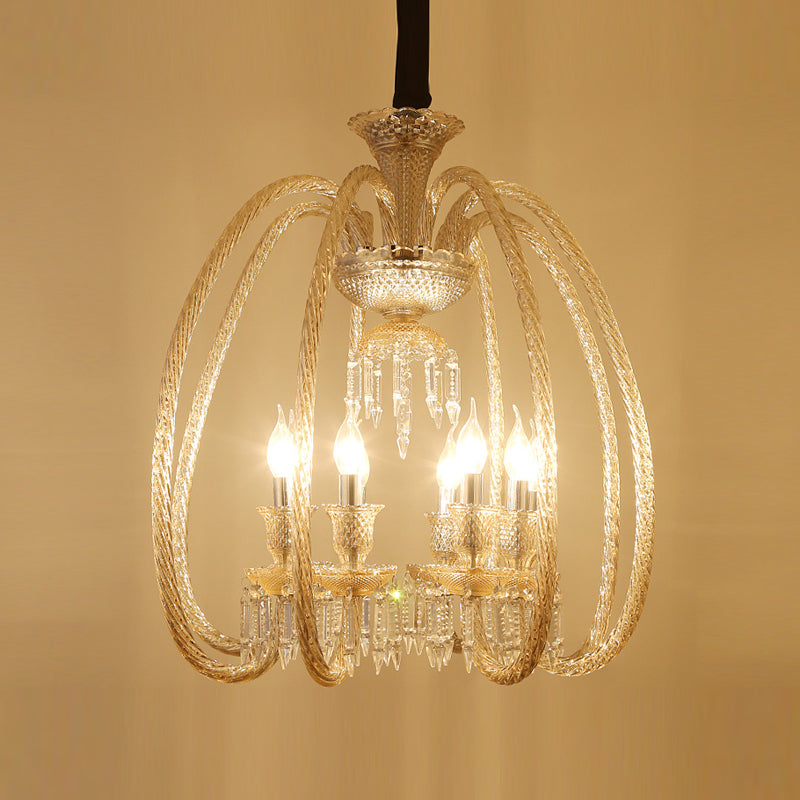 Rustic Style Chandelier Light Fixture Crystal Candlestick Hanging Chandelier