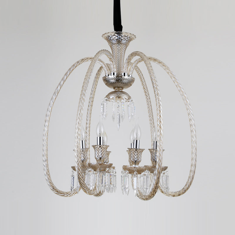 Rustic Style Chandelier Light Fixture Crystal Candlestick Hanging Chandelier