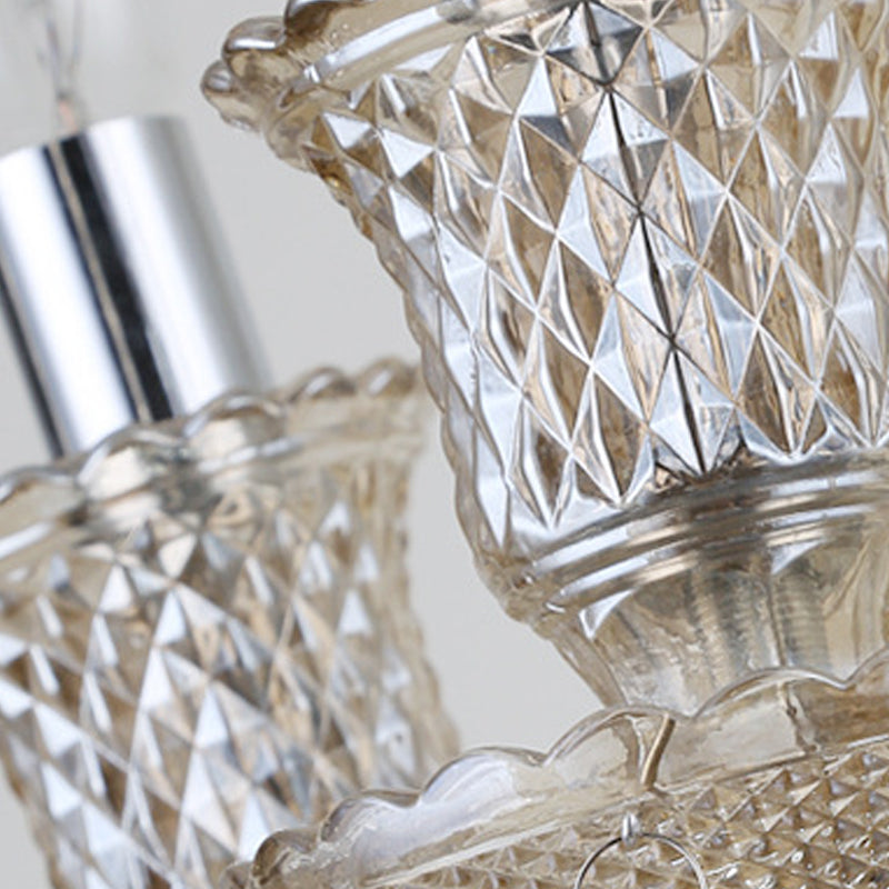 Rustic Style Chandelier Light Fixture Crystal Candlestick Hanging Chandelier